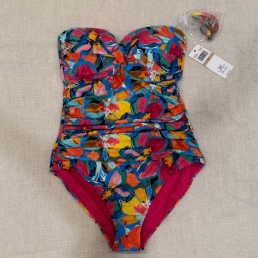 NWT Anne Cole Women's Amalfi Coast Floral Printed Swimsuit Size 12